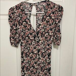 Floral Black and Pink Dress